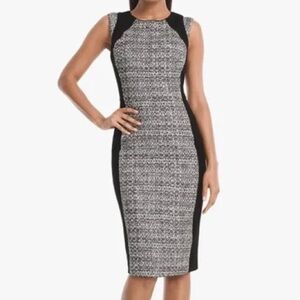 White House Black Market‎ WHBM tweed sheath dress stretch side panel size 12P